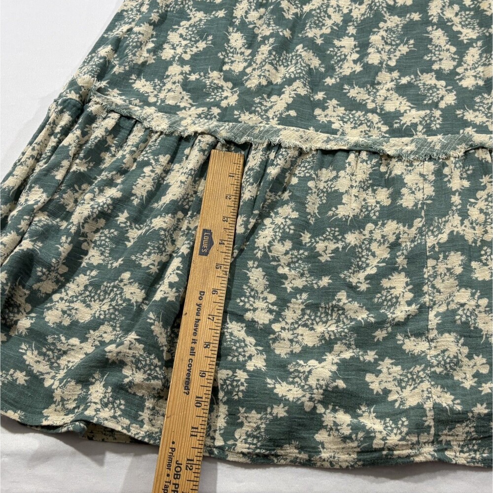 Free People Ellie Boho Green Floral Puff Sleeve Smock Bodice Maxi Dress Sz S - Picture 7 of 15
